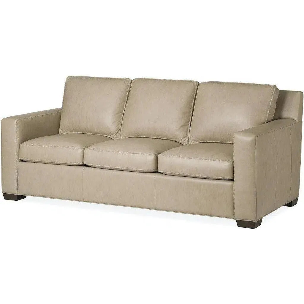 Taupe Leather Sofa Made In the USA