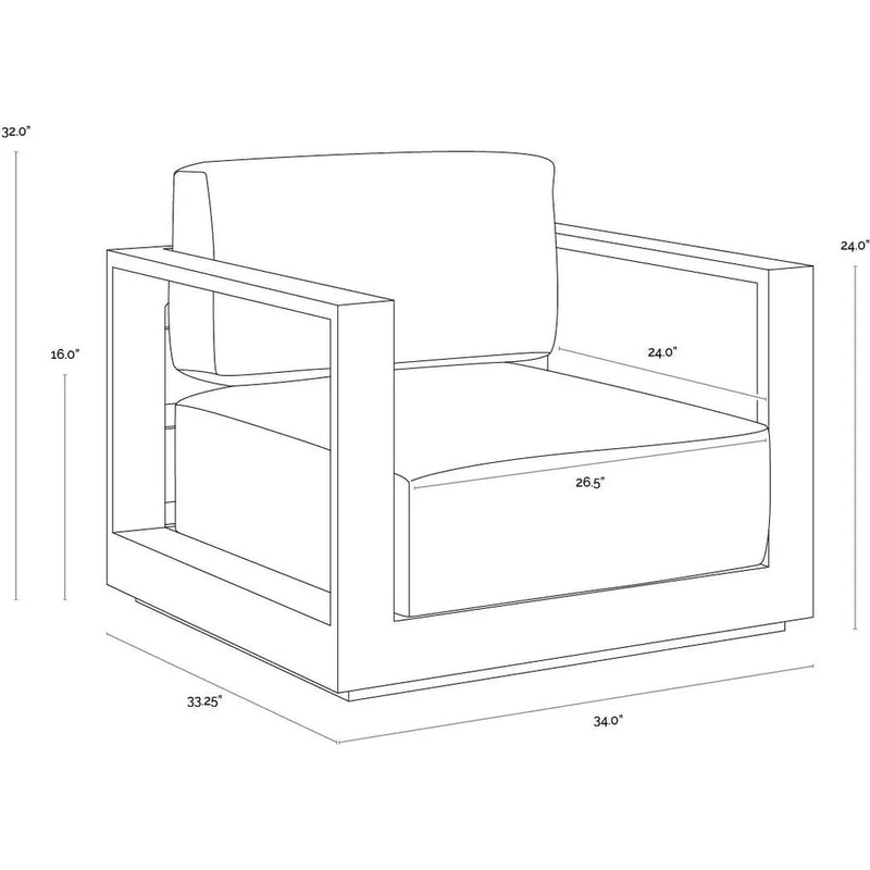 Tavira Contemporary Outdoor Lounge Chair-Outdoor Lounge Chairs-SUNPAN-LOOMLAN