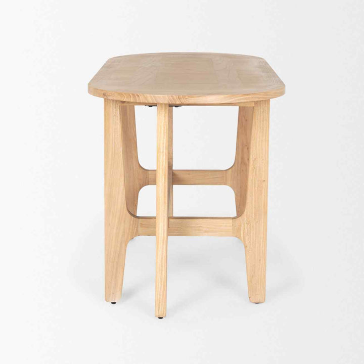 Taylin Light Brown Solid Wood Desk-Home Office Desks-Mercana-LOOMLAN