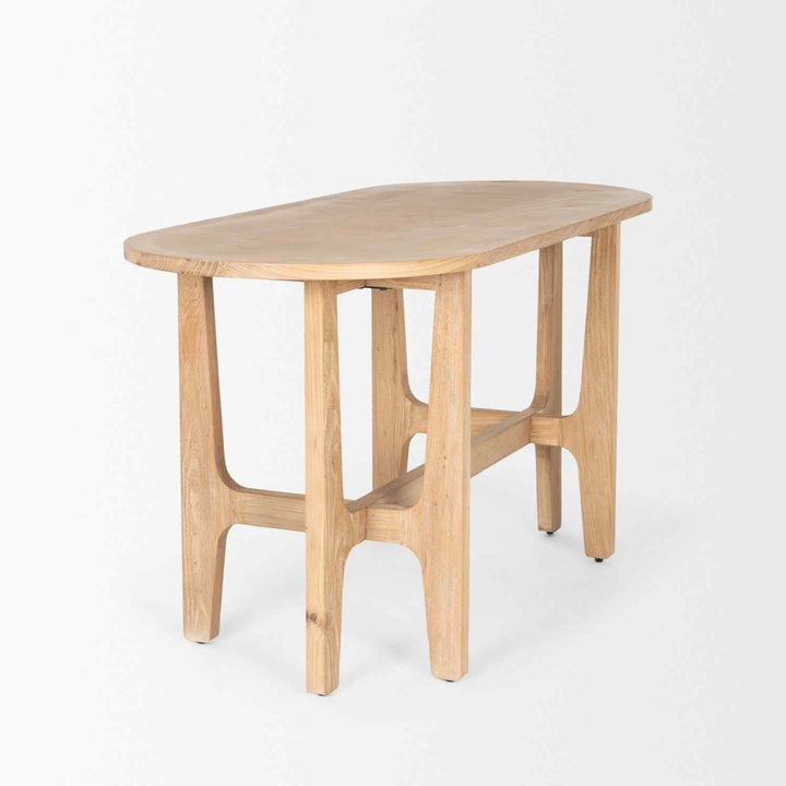 Taylin Light Brown Solid Wood Desk-Home Office Desks-Mercana-LOOMLAN