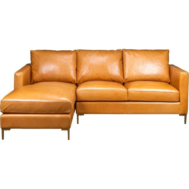 Taylor Leather Ambassador Camel Sectional - LOOMLAN - Olivia + Quinn - Sectionals