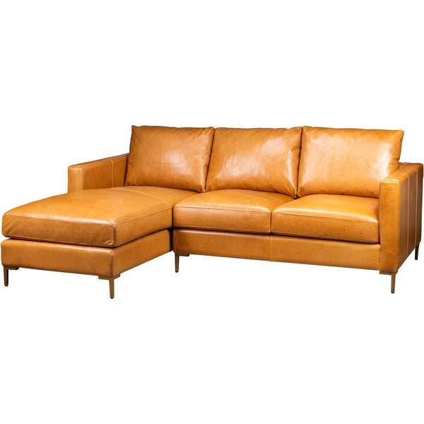 Taylor Leather Ambassador Camel Sectional-Sectionals-Olivia + Quinn-LOOMLAN