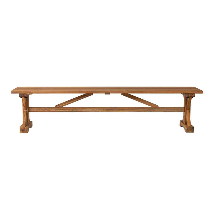 Teak Brown Outdoor Dining Bench-Outdoor Benches-Lloyd Flanders-LOOMLAN
