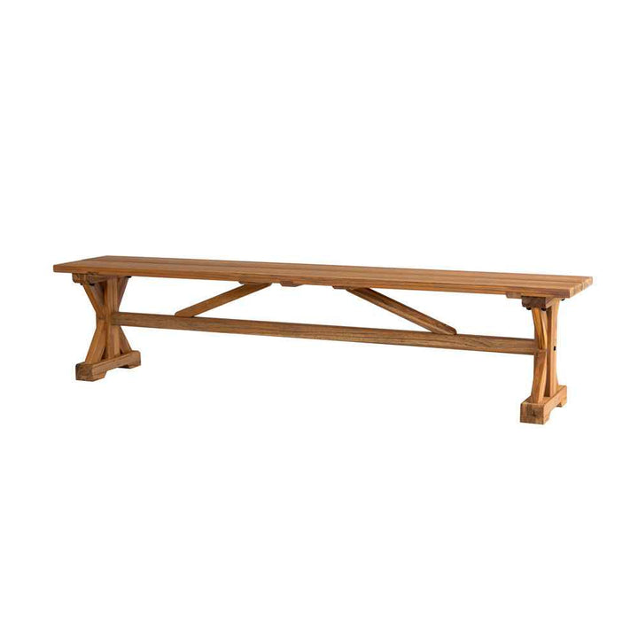 Teak Brown Outdoor Dining Bench-Outdoor Benches-Lloyd Flanders-LOOMLAN