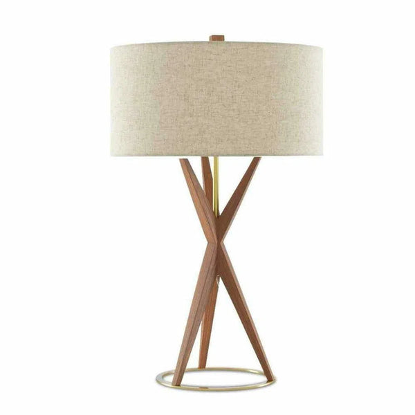Teak Brushed Brass Variation Table Lamp Table Lamps LOOMLAN By Currey & Co