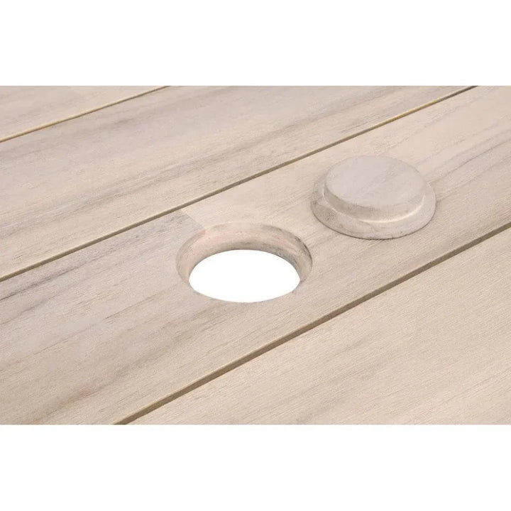 Teak Rectangle Dining Table Umbrella Hole Big Sur-Outdoor Dining Tables-Essentials For Living-LOOMLAN