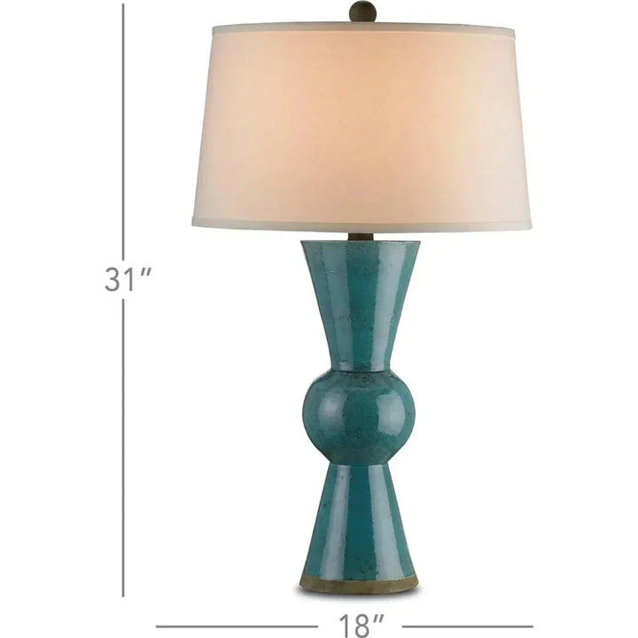 Teal Upbeat Teal Table Lamp - LOOMLAN - Currey & Co - Table Lamps