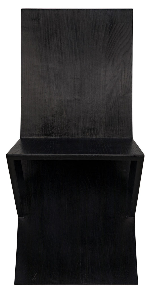 Tech Wood Black Armless Chair-Club Chairs-Noir-LOOMLAN