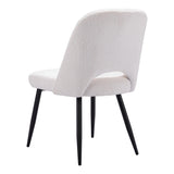 Teddy Dining Chair (Set of 2) Ivory Dining Chairs LOOMLAN By Zuo Modern