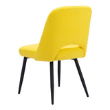 Teddy Dining Chair (Set of 2) Yellow Dining Chairs LOOMLAN By Zuo Modern