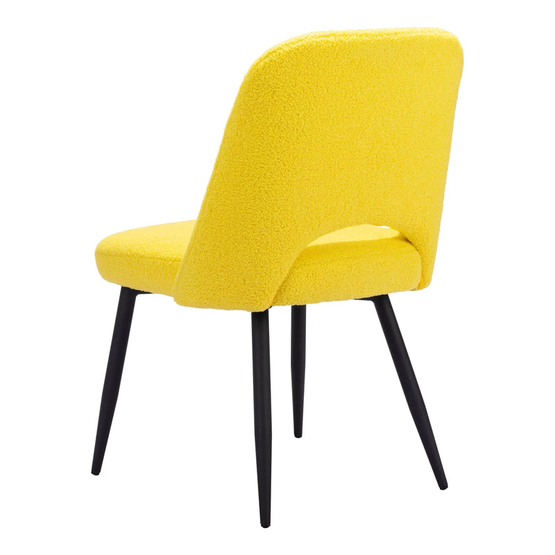 Teddy Dining Chair (Set of 2) Yellow Dining Chairs LOOMLAN By Zuo Modern