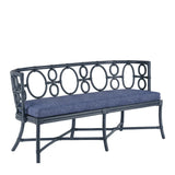 Tegal Polyester Upholstered Navy Bench