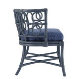 Tegal Polyester Upholstered Navy Bench