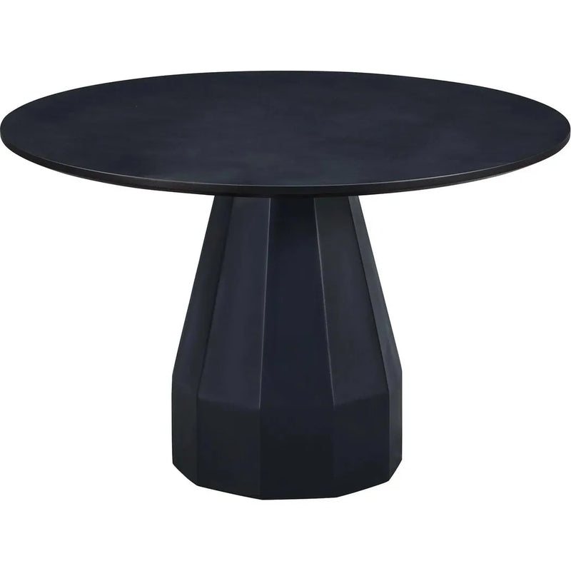 Templo Concrete & Black Outdoor Round Dining Table-Outdoor Dining Tables-Moe's Home-LOOMLAN