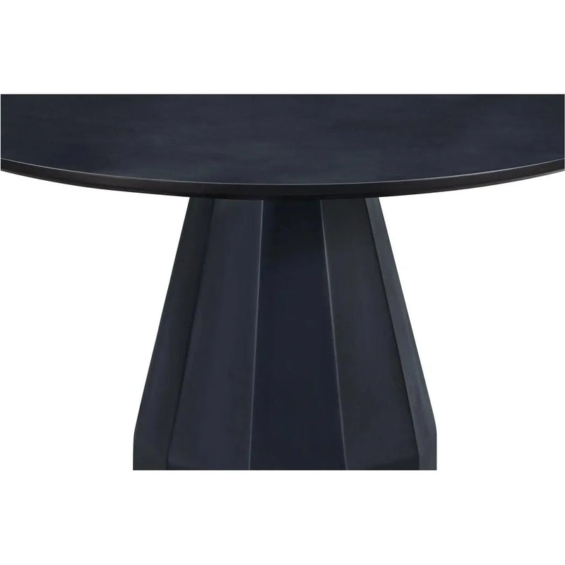 Templo Concrete & Black Outdoor Round Dining Table-Outdoor Dining Tables-Moe's Home-LOOMLAN