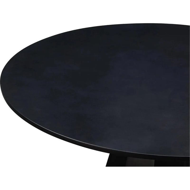 Templo Concrete & Black Outdoor Round Dining Table-Outdoor Dining Tables-Moe's Home-LOOMLAN