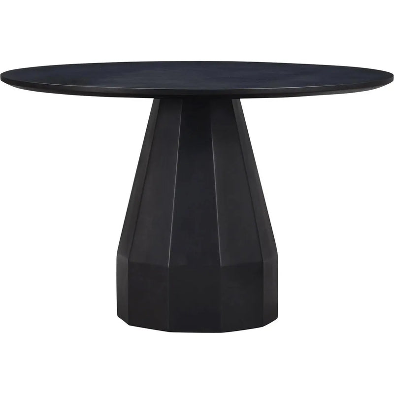 Templo Concrete & Black Outdoor Round Dining Table-Outdoor Dining Tables-Moe's Home-LOOMLAN