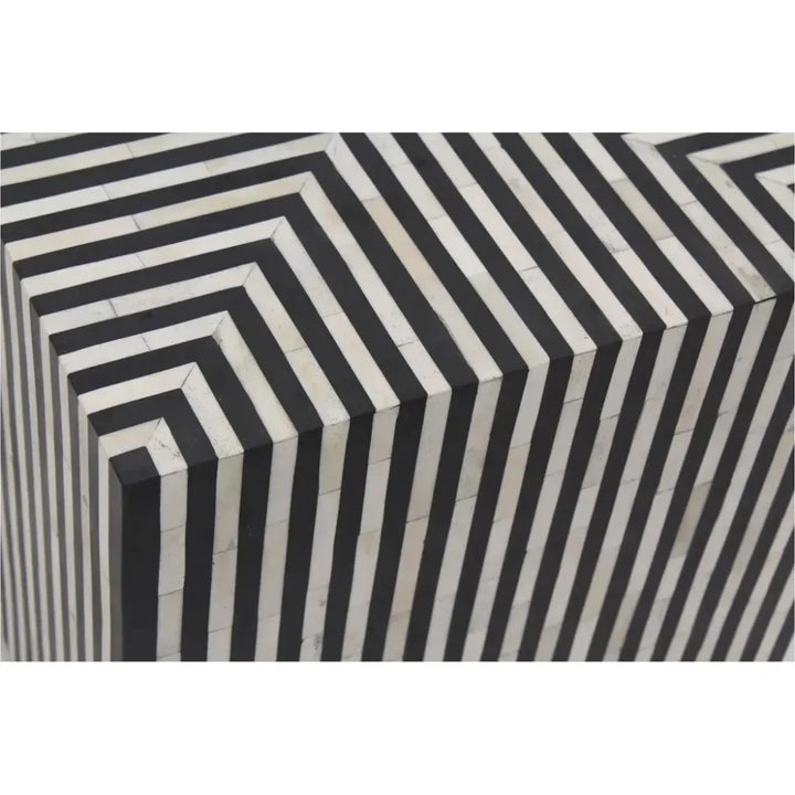 Terning Art Deco Bone Veneer Resin Accent Small Table - LOOMLAN - Moe's Home - Side Tables