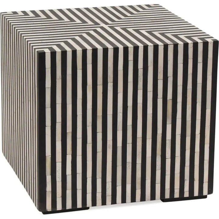 Terning Art Deco Bone Veneer Resin Accent Small Table - LOOMLAN - Moe's Home - Side Tables