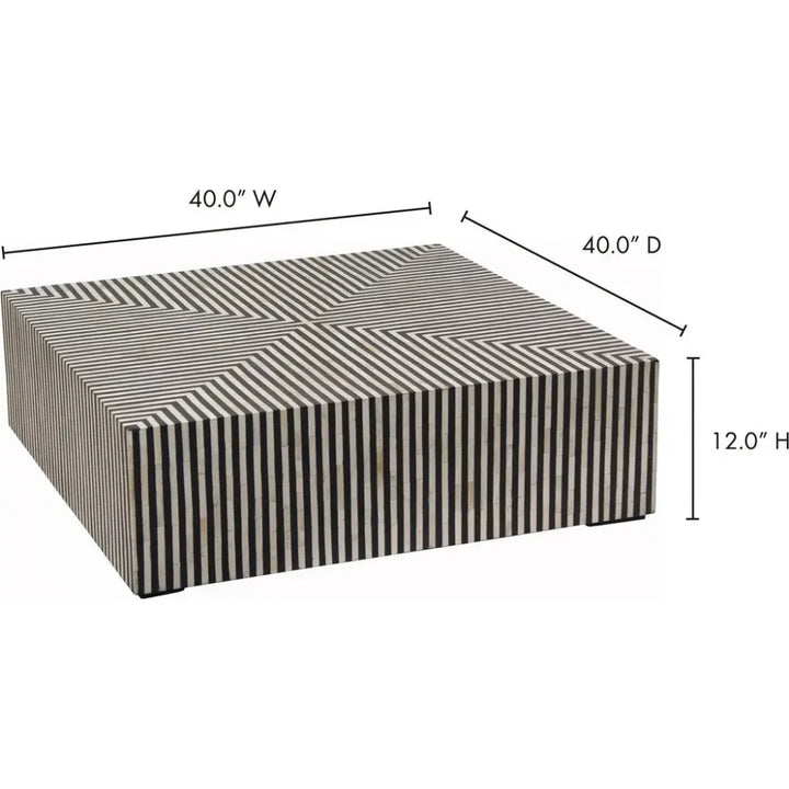 Terning Art Deco Bone Veneer Resin Square Coffee Table - LOOMLAN - Moe's Home - Coffee Tables