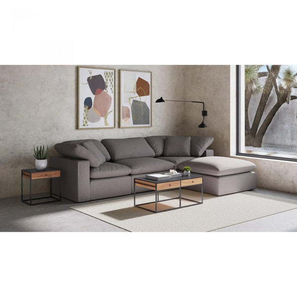Terra Condo Grey Stain Resistant Performance Modular Slipper Chair Modular Components LOOMLAN By Moe's Home