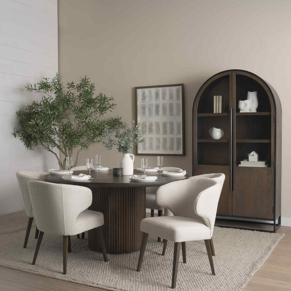 Terra Fluted Dining Table Set with Sloan Cabinet