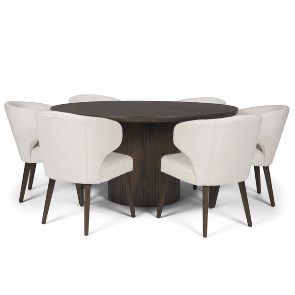 Terra Fluted Round Dining Table Set