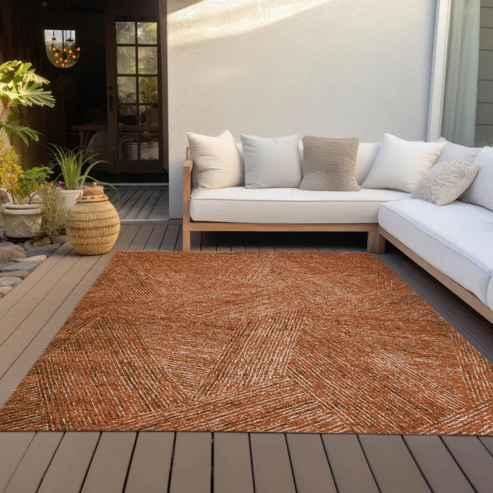 Terra Orange Washable Indoor-Outdoor Rug-Outdoor Rugs-LOOMLAN Rugs-LOOMLAN