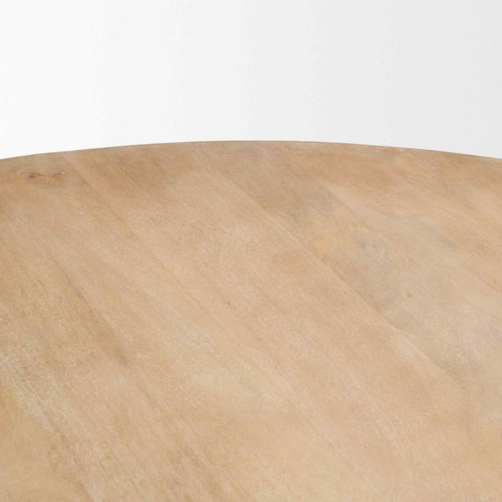 Terra Wood Fluted Round Dining Table-Dining Tables-Mercana-LOOMLAN