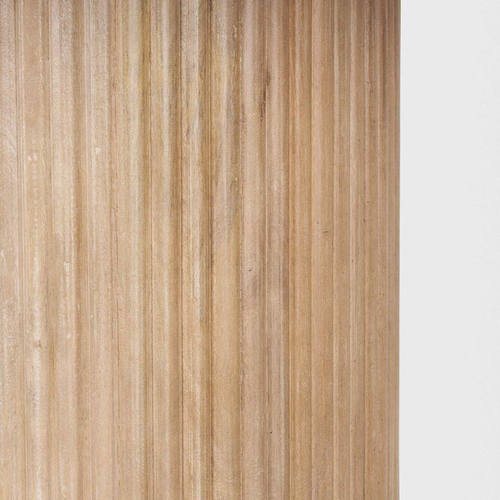 Terra Wood Fluted Round Dining Table-Dining Tables-Mercana-LOOMLAN