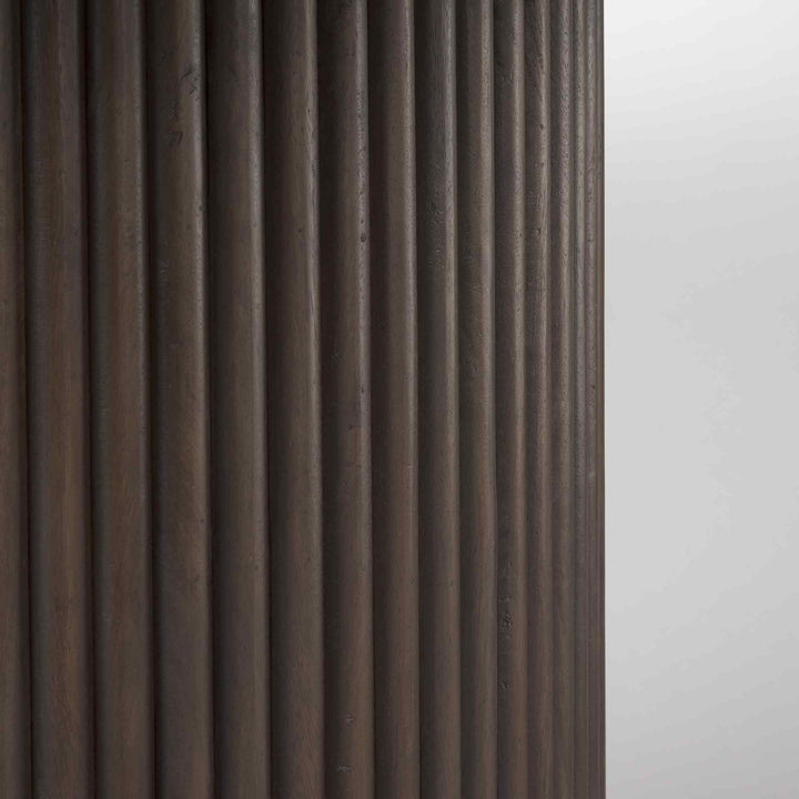 Terra Wood Fluted Round Dining Table-Dining Tables-Mercana-LOOMLAN