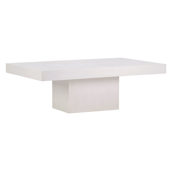 Terrace Concrete Coffee Table - Ivory White Outdoor Coffee Table-Outdoor Coffee Tables-Seasonal Living-LOOMLAN
