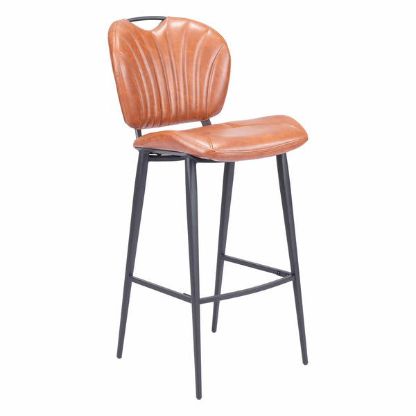 Terrence Bar Chair Vintage Brown Bar Stools LOOMLAN By Zuo Modern