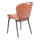 Terrence Dining Chair Vintage Brown Dining Chairs LOOMLAN By Zuo Modern