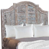 Terri 80 inches White Carved Shutter Headboard King Bed Beds LOOMLAN By LOOMLAN