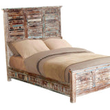 Terri White 67 inches Shutter Headboard Queen Bed Beds LOOMLAN By LOOMLAN
