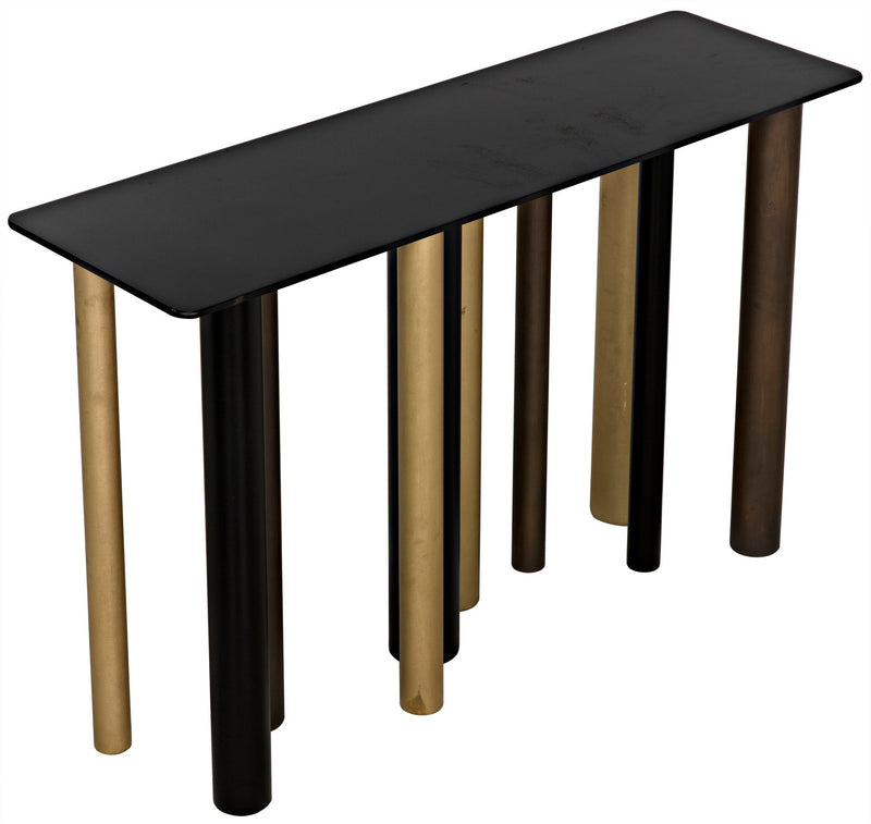 Tessio Console, Steel-Console Tables-Noir-LOOMLAN