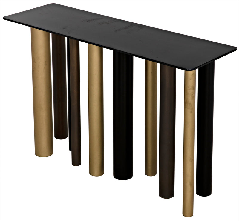 Tessio Console, Steel-Console Tables-Noir-LOOMLAN