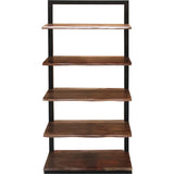 Tetlow Iron Framed Wooden Bookcase-Bookcases-LOOMLAN-LOOMLAN