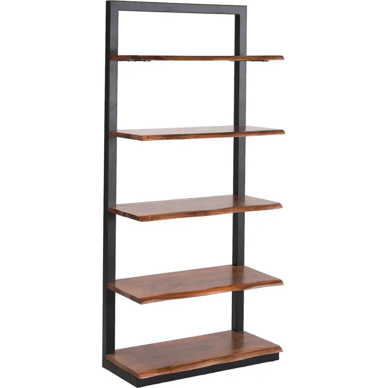 Tetlow Iron Framed Wooden Bookcase-Bookcases-LOOMLAN-LOOMLAN