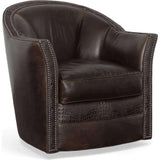 Texas Love Leather on Hide Western Swivel Club Chair