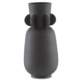 Textured Black Happy 40 Wings Black Vase Vases & Jars LOOMLAN By Currey & Co