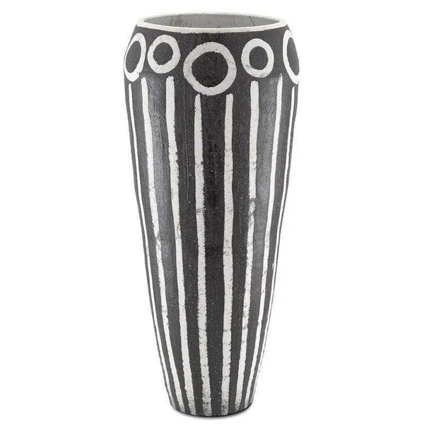 Textured Black White Cairo Urn - LOOMLAN - Currey & Co - Vases & Jars