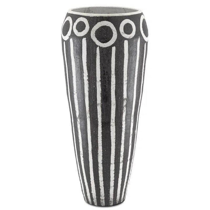 Textured Black White Cairo Urn - LOOMLAN - Currey & Co - Vases & Jars