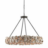 Textured Bronze Natural Oyster Chandelier