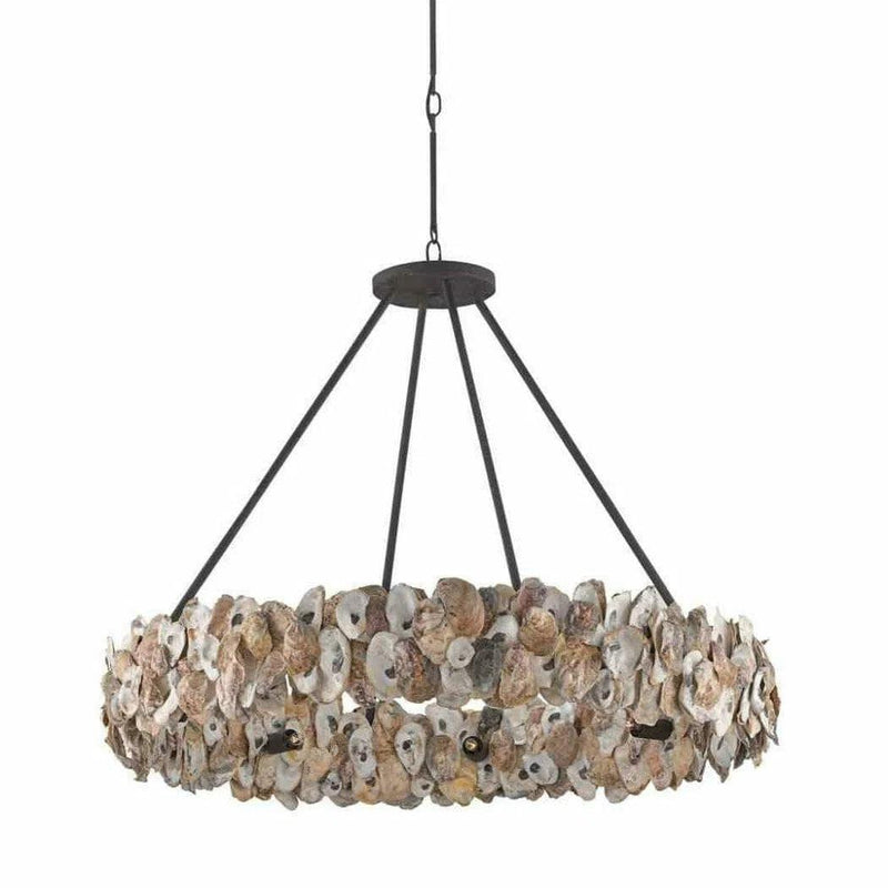 Textured Bronze Natural Oyster Chandelier