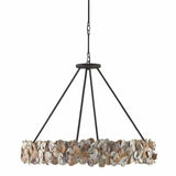 Textured Bronze Natural Oyster Chandelier