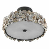 Textured Bronze Natural Oyster Semi-Flush-Flush Mounts-Currey & Co-LOOMLAN