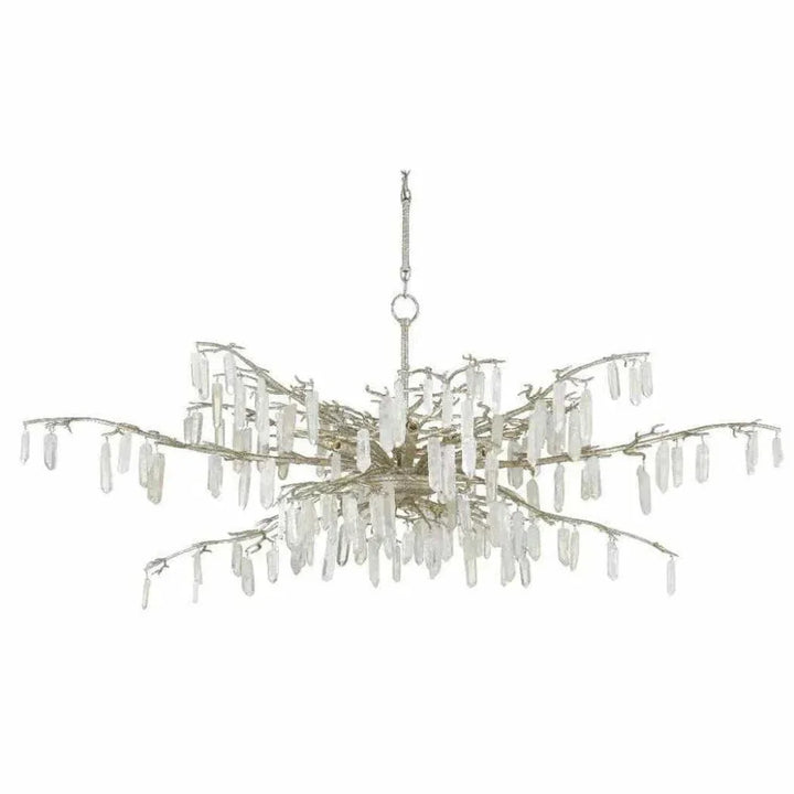 Textured Silver Forest Dawn Chandelier Aviva Stan - LOOMLAN - Currey & Co - Chandeliers