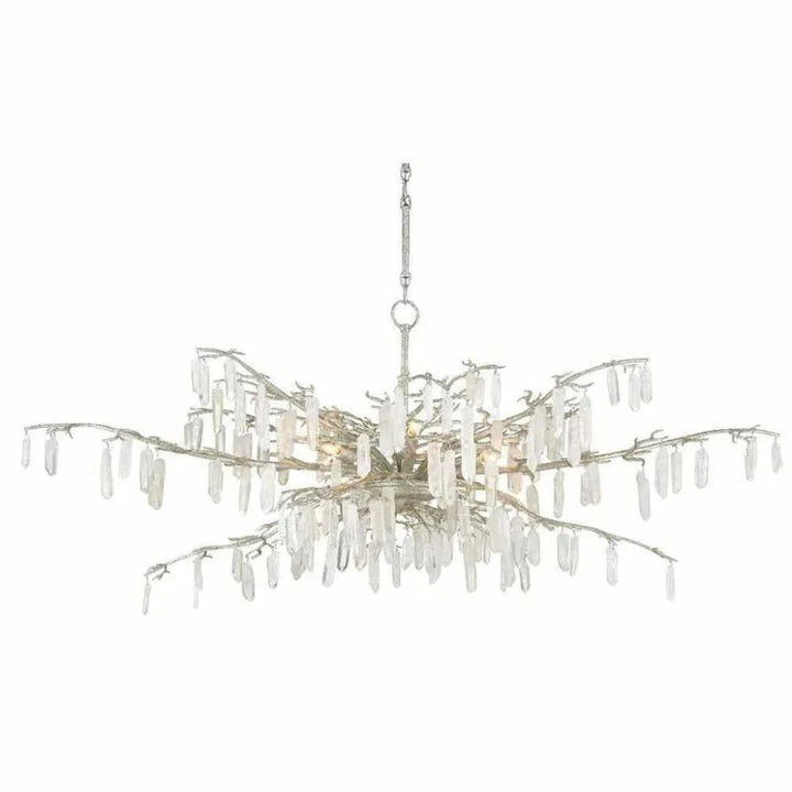 Textured Silver Forest Dawn Chandelier Aviva Stan - LOOMLAN - Currey & Co - Chandeliers